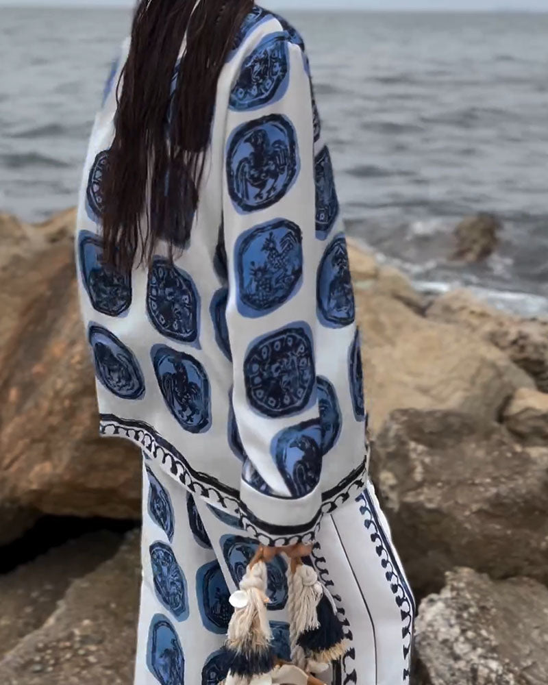 Ivy - Printed Silk Blend Two-Piece Set