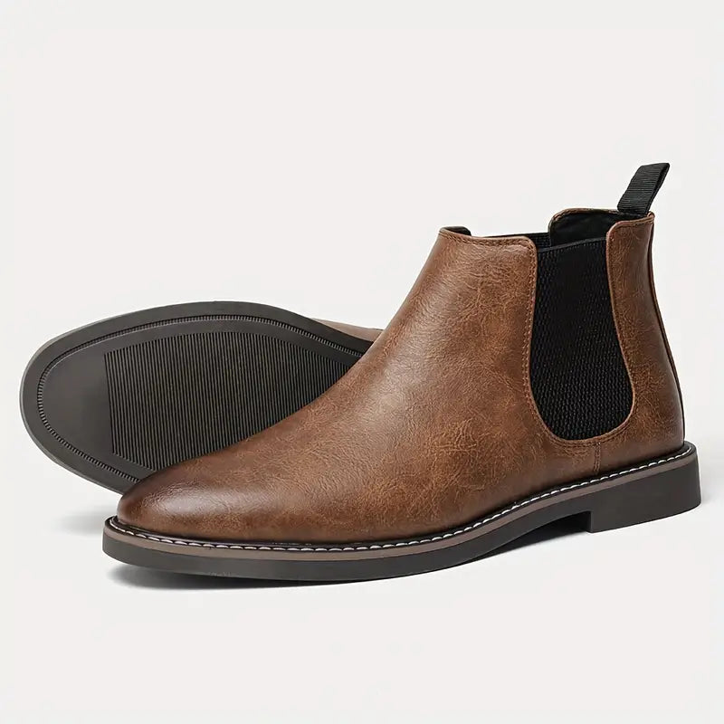 MASON -  Handcrafted Brown Leather Chelsea Boots