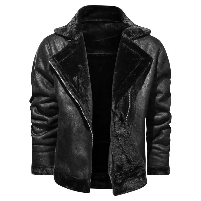 ZAYN – Men's Leather Biker Jacket with Fleece Lining
