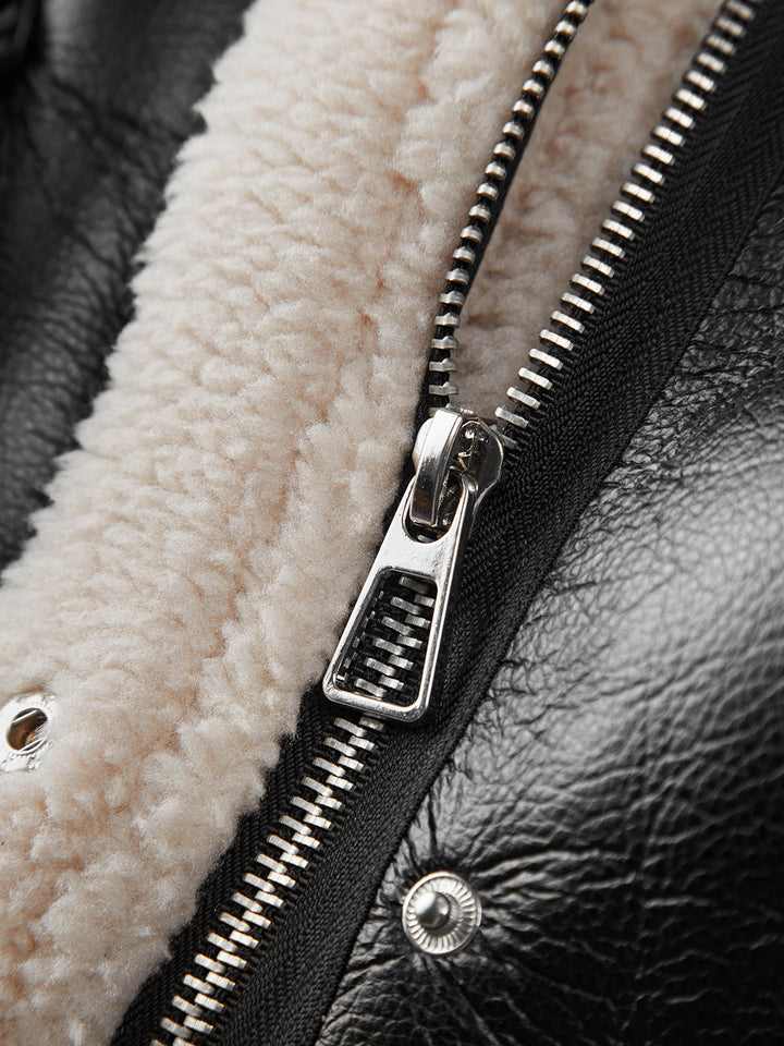 Aria Sherpa-Lined Shearling Flight Jacket
