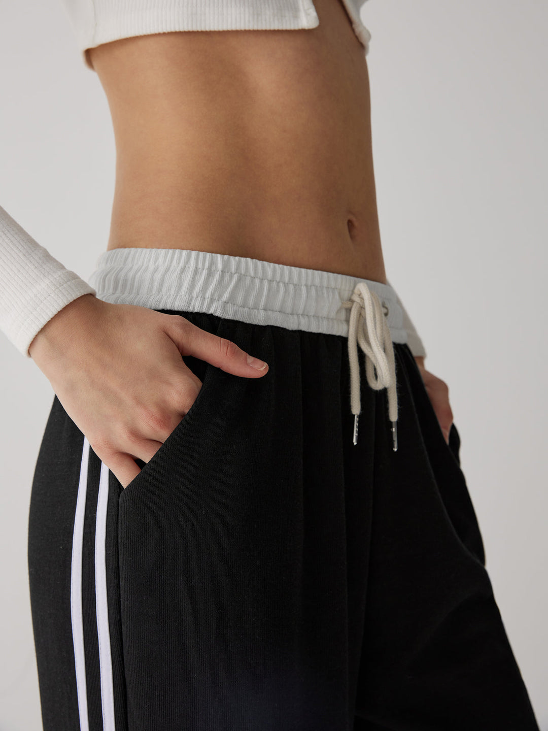 Ivy Contrast Waist Wide Leg Pants