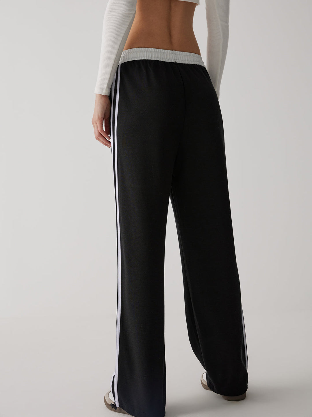 Ivy Contrast Waist Wide Leg Pants