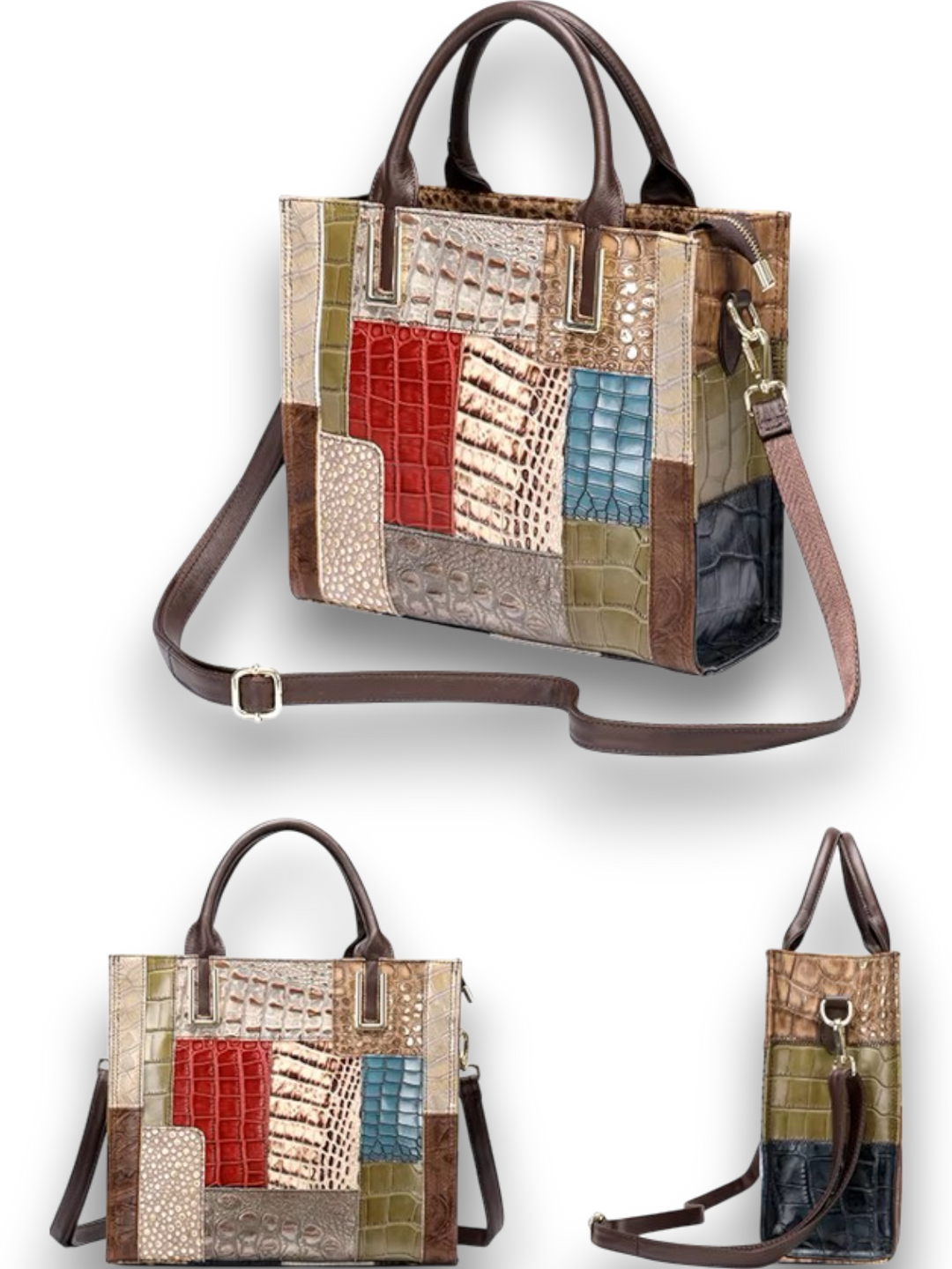 Nora Leather Patchwork Tote Bag