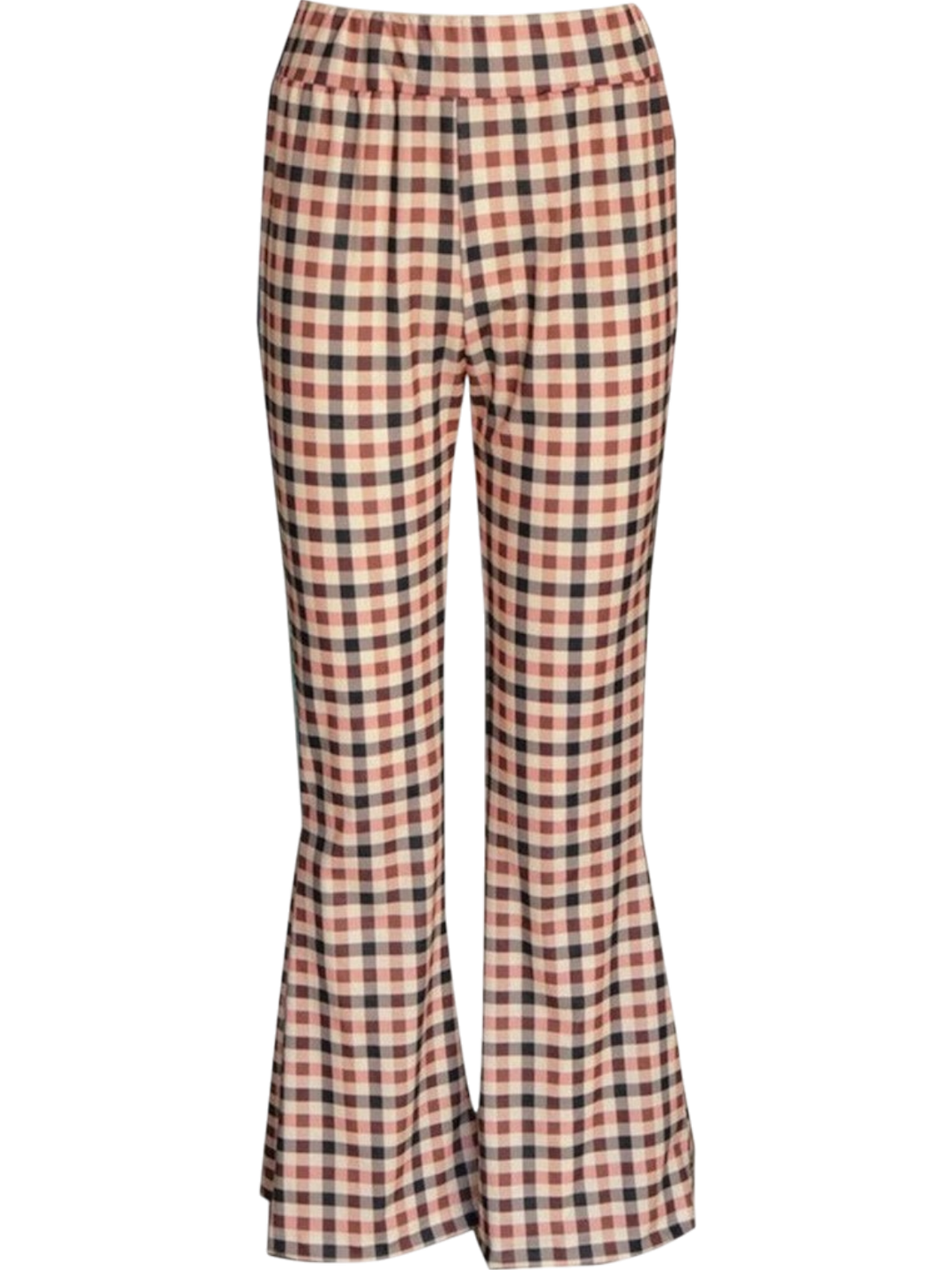 Amelia Plaid High-Waist Flared Pants