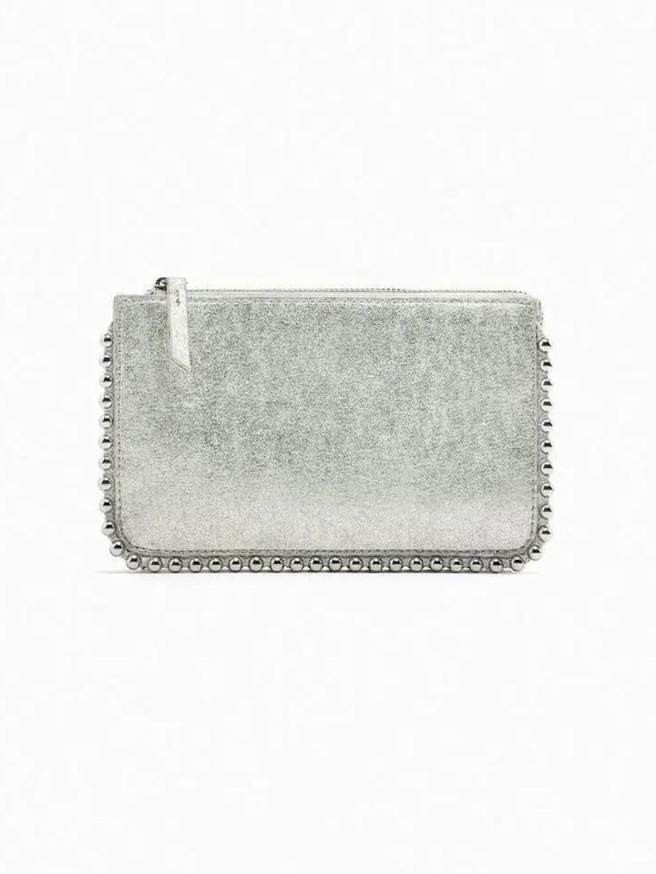 Koora Black Studded Chain Wallet Clutch