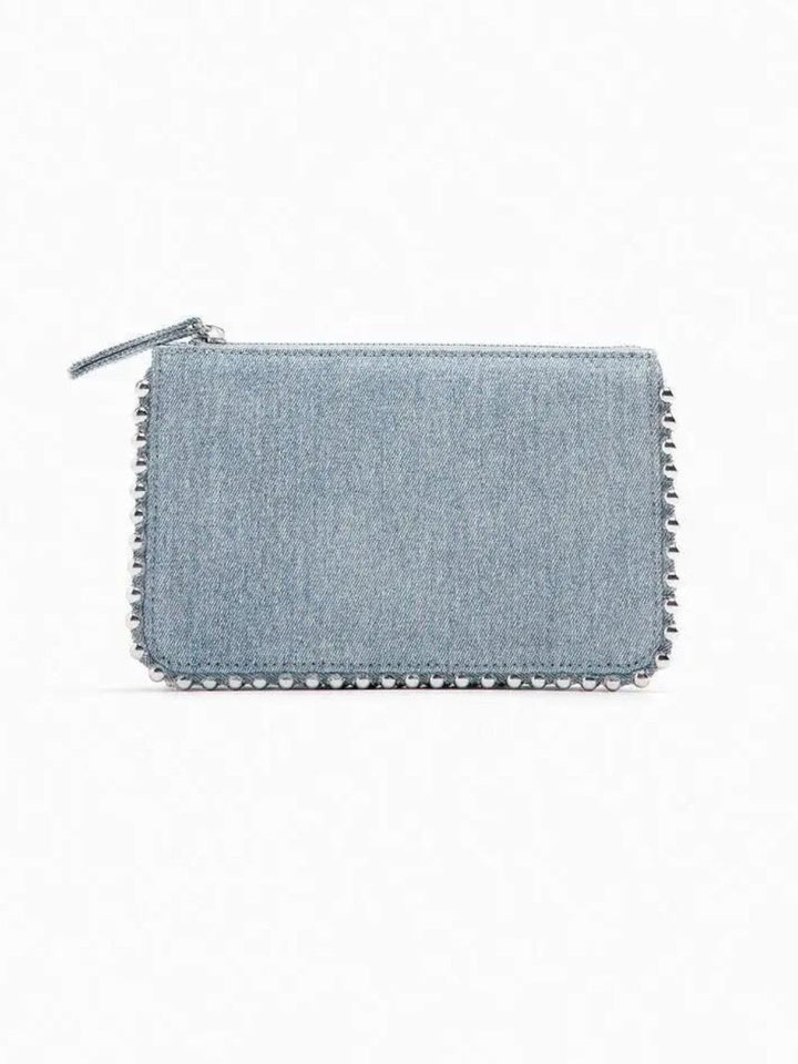 Koora Black Studded Chain Wallet Clutch