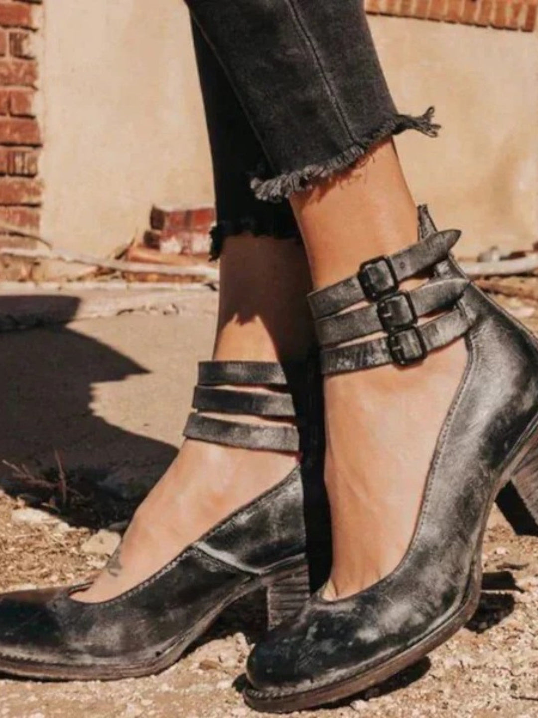 Flira Elegant Ankle Strap Pumps