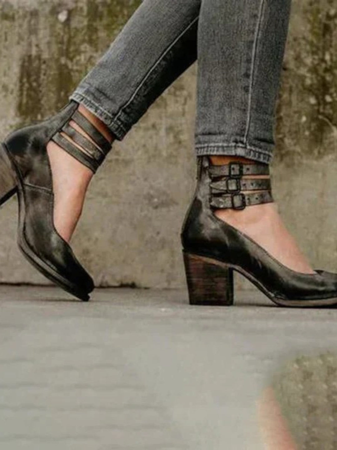 Flira Elegant Ankle Strap Pumps