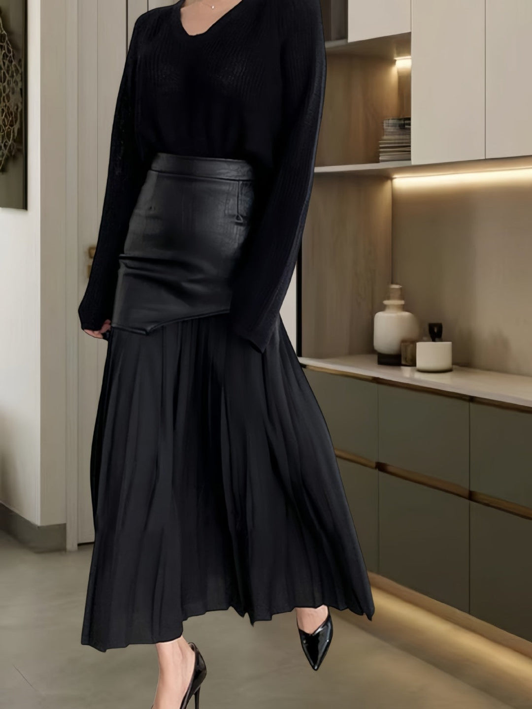 Bianca Faux Leather Midi Skirt