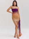 Lily Gradient Ruched Strapless Bodycon Dress
