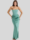 Lara Satin Crepe Strapless Evening Gown