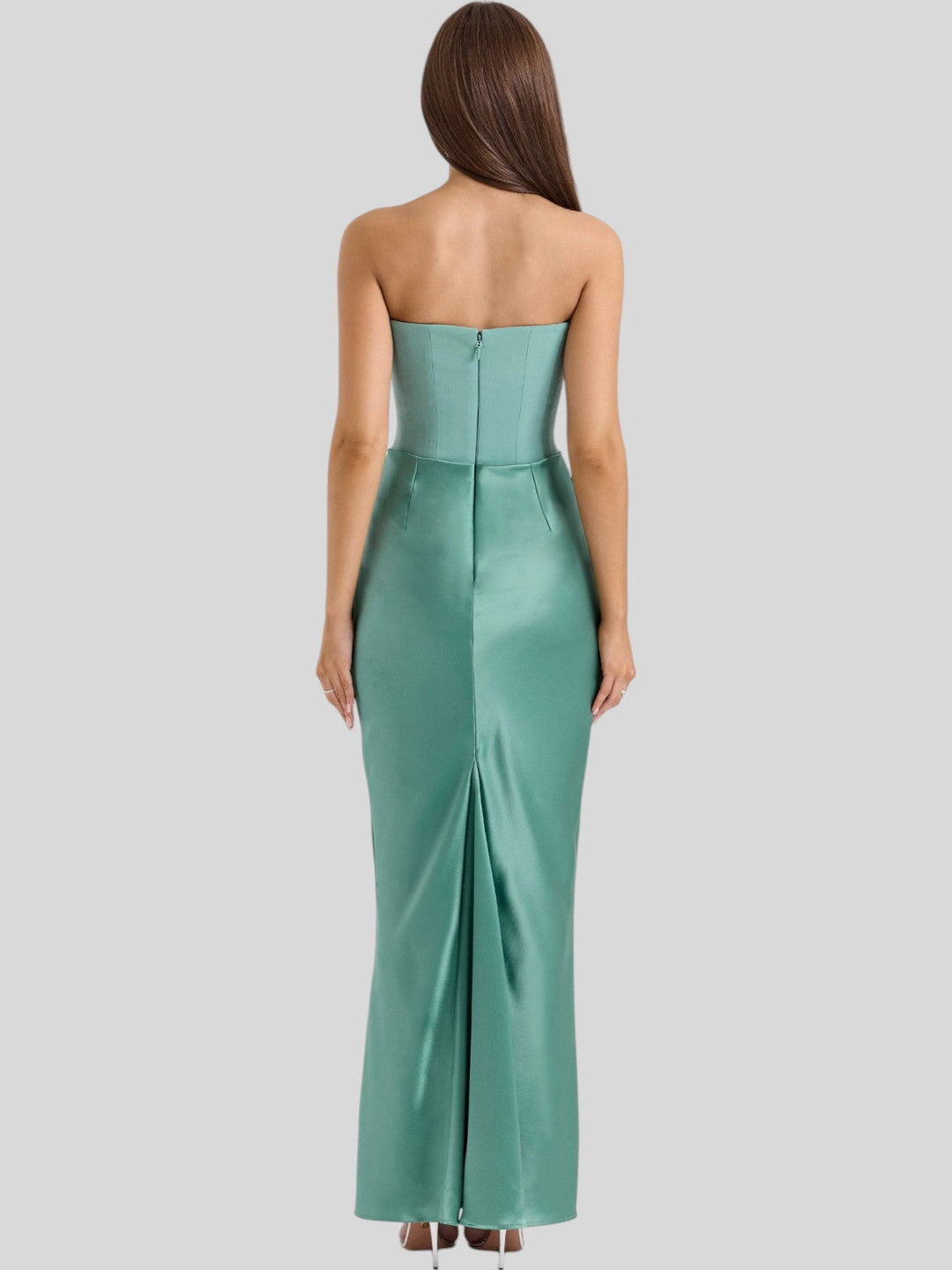 Lara Satin Crepe Strapless Evening Gown