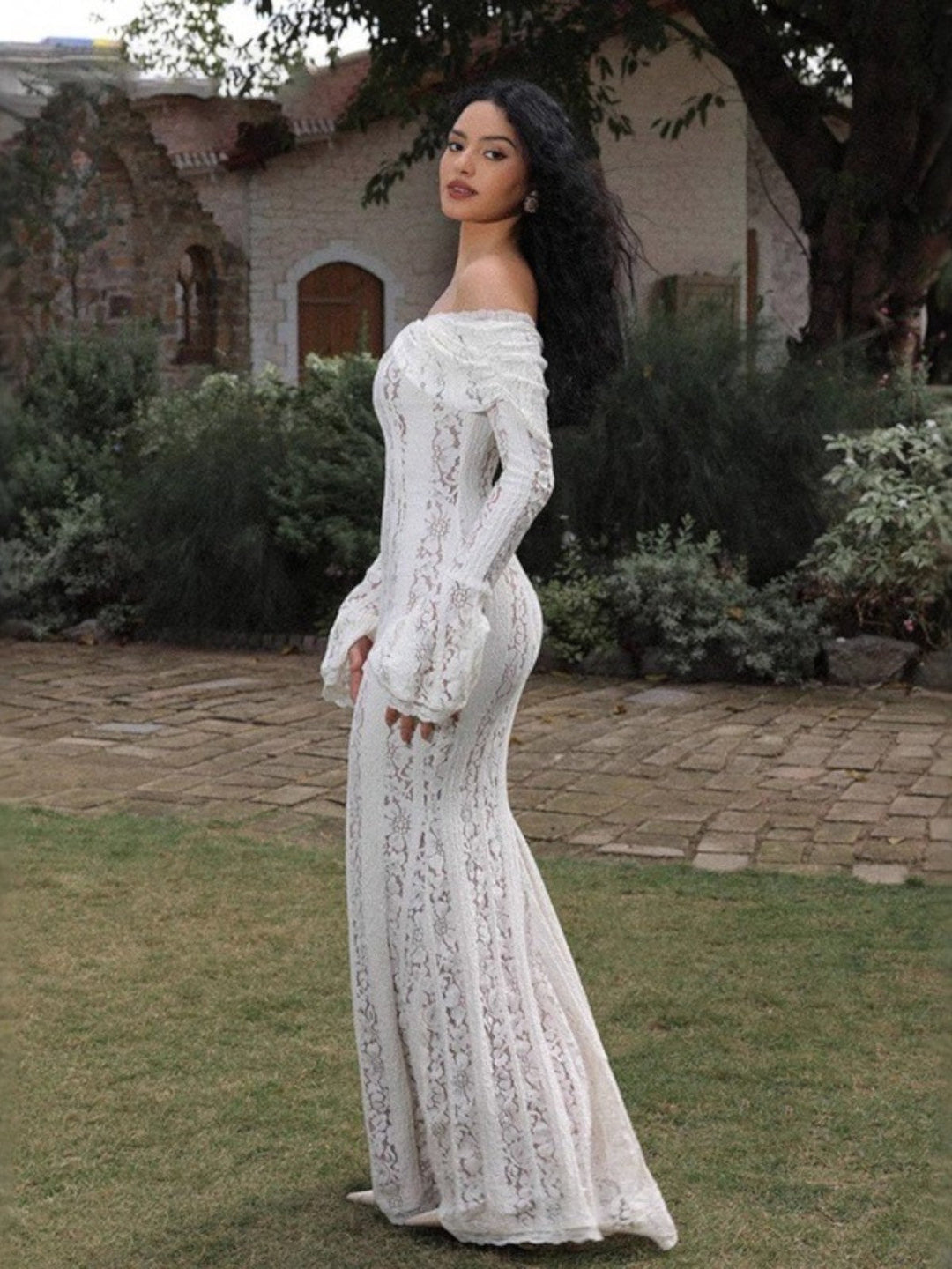 Freya Lace Off-Shoulder Maxi Dress