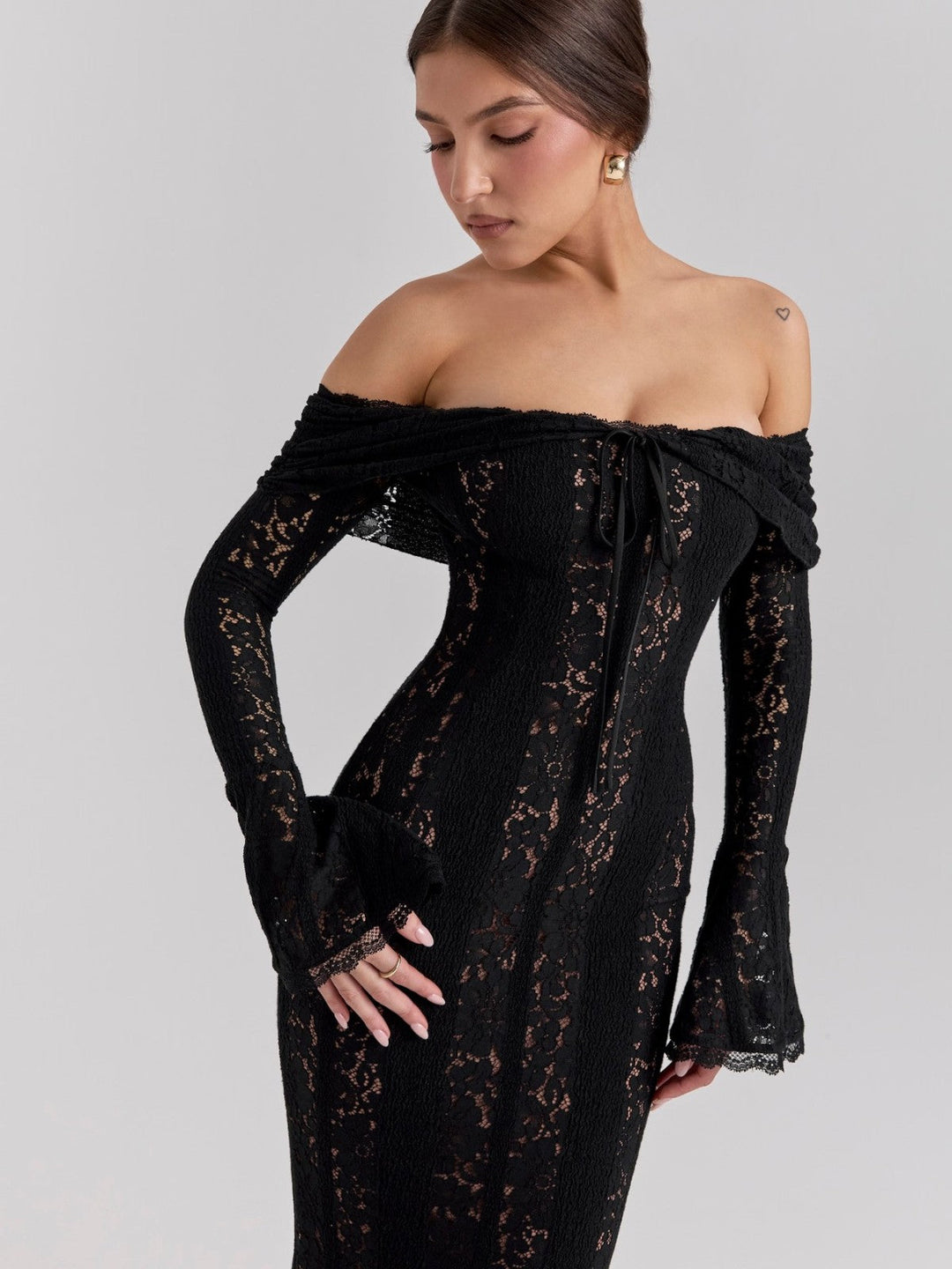 Freya Lace Off-Shoulder Maxi Dress