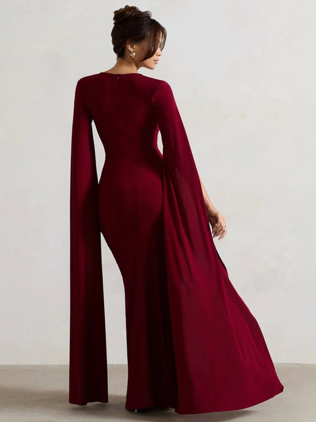 Valeria Cape Sleeve Evening Gown