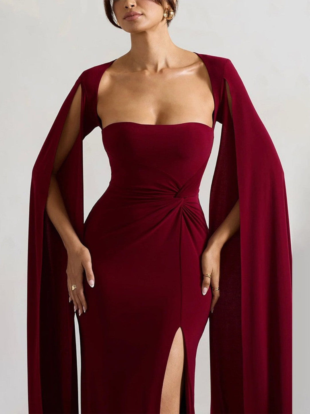 Valeria Cape Sleeve Evening Gown