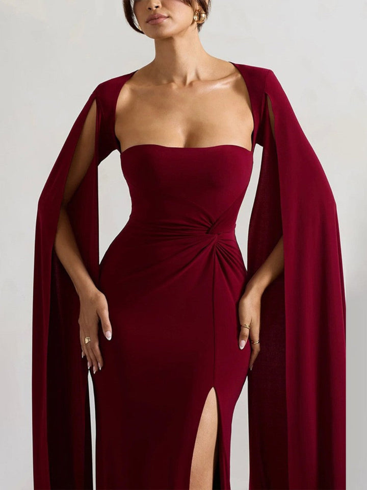 Valeria Cape Sleeve Evening Gown