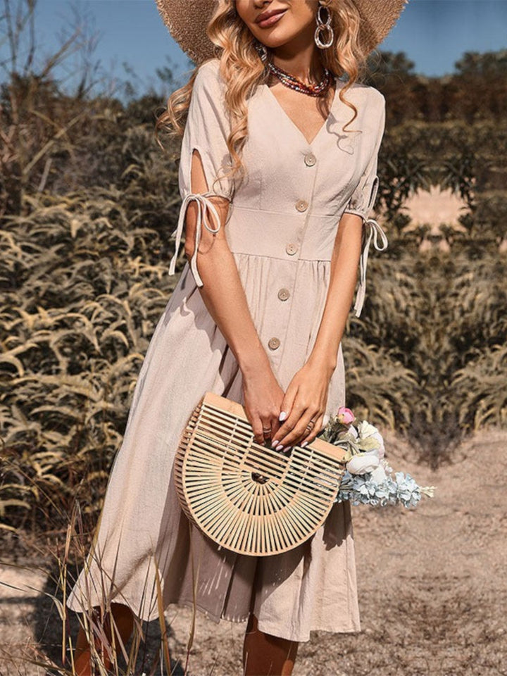 Sophia Button-Down A-Line Midi Dress