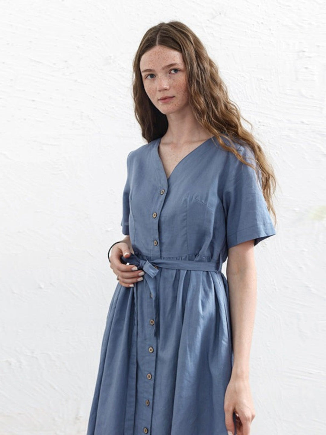 Luna Button-Down Midi Dress