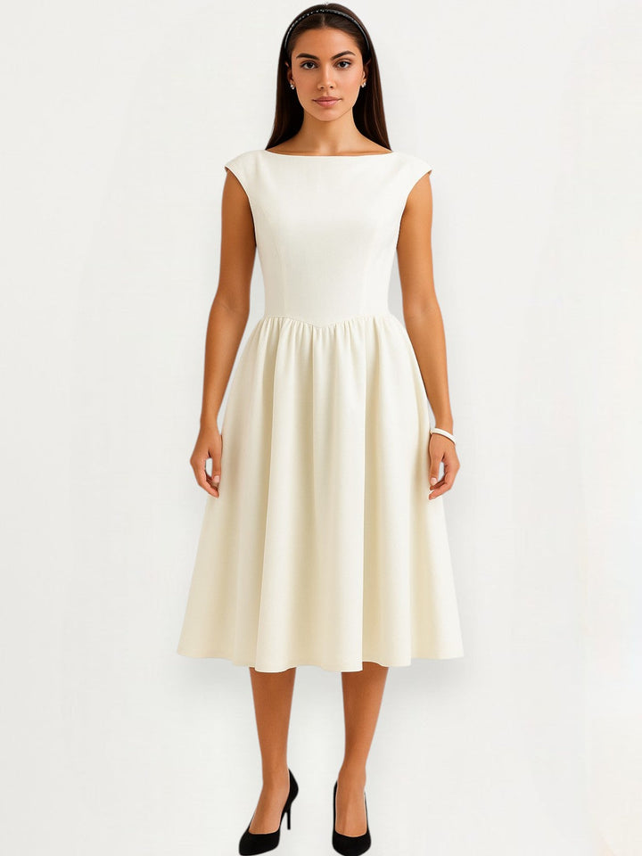 Sophie Vintage Satin Midi Dress