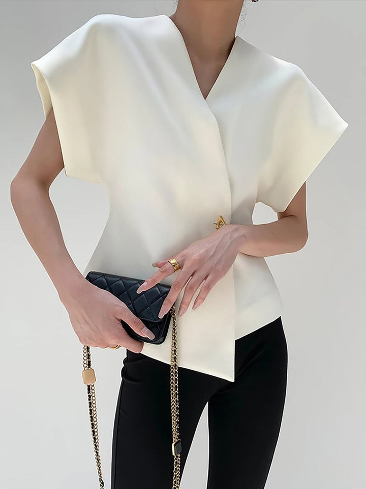 Nora | V-Neck Button Blouse