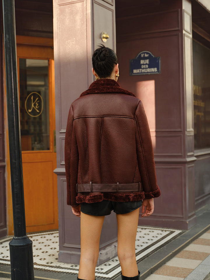 Isla Belted Faux Fur Fleece Jacket