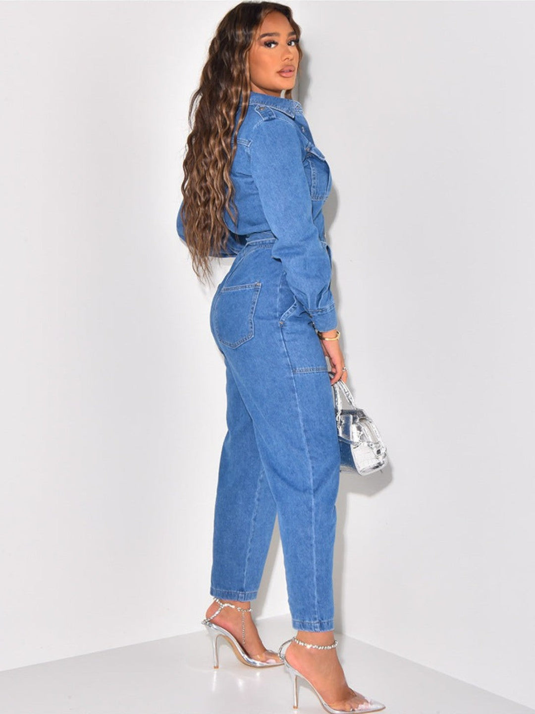 Abigail Denim Belted Jumpsuit