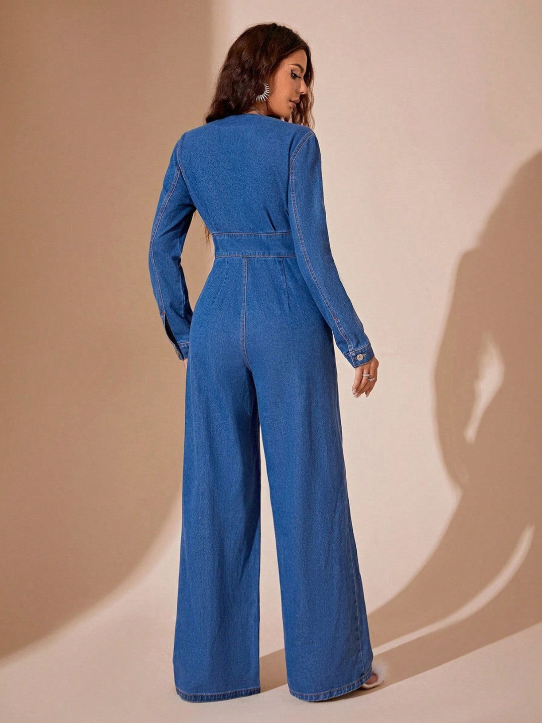 Remi Long Sleeve Denim Jumpsuit