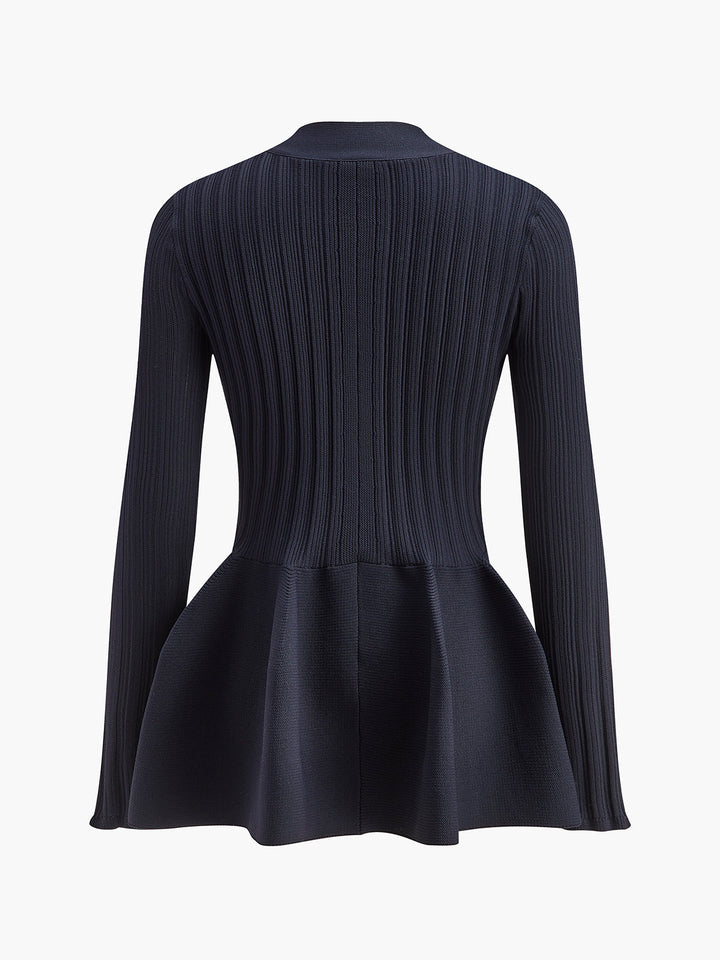 Elisa V-Neck Ruffle Button Cardigan