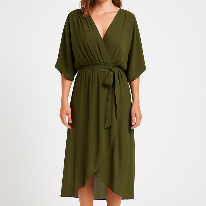 Daphne - Elegant Plus-Size V-Neck Maxi Dress