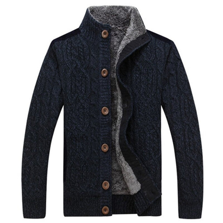LIAM – Cable Knit Fleece-Lined Cardigan for Men