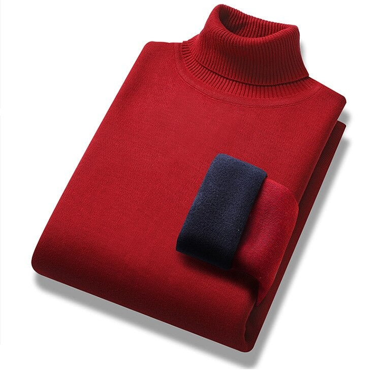 SILAS - Teddy-Lined Turtleneck Pullover for Men