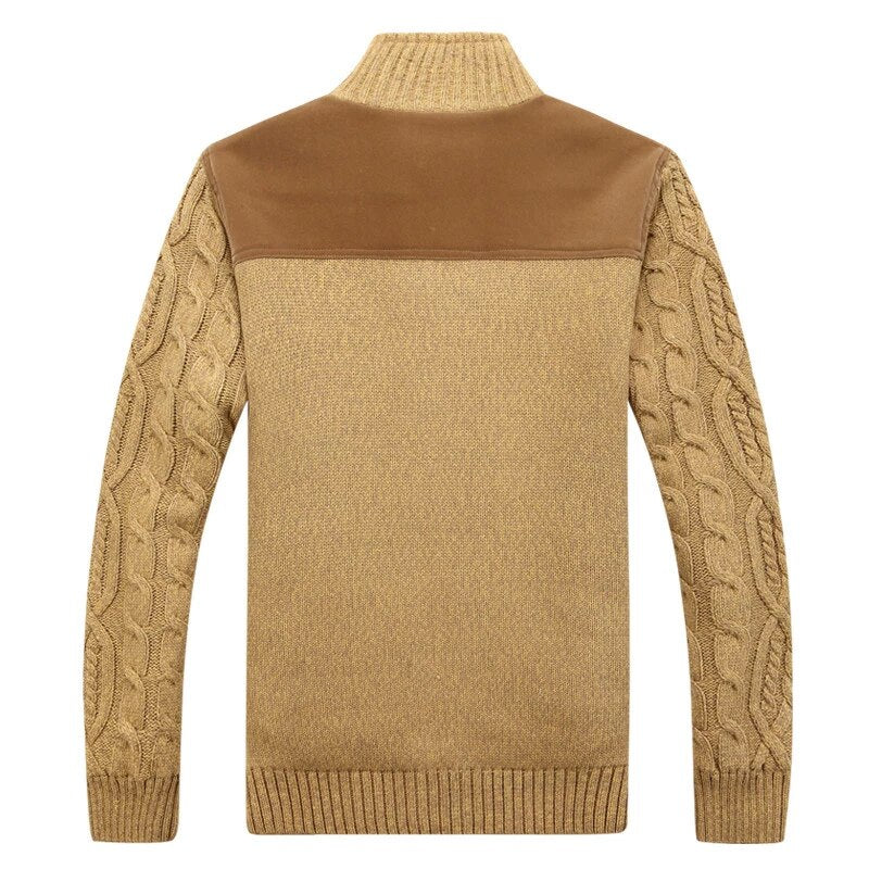 LIAM – Cable Knit Fleece-Lined Cardigan for Men