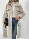OGGI - Long Beige Fleece Coat for Women