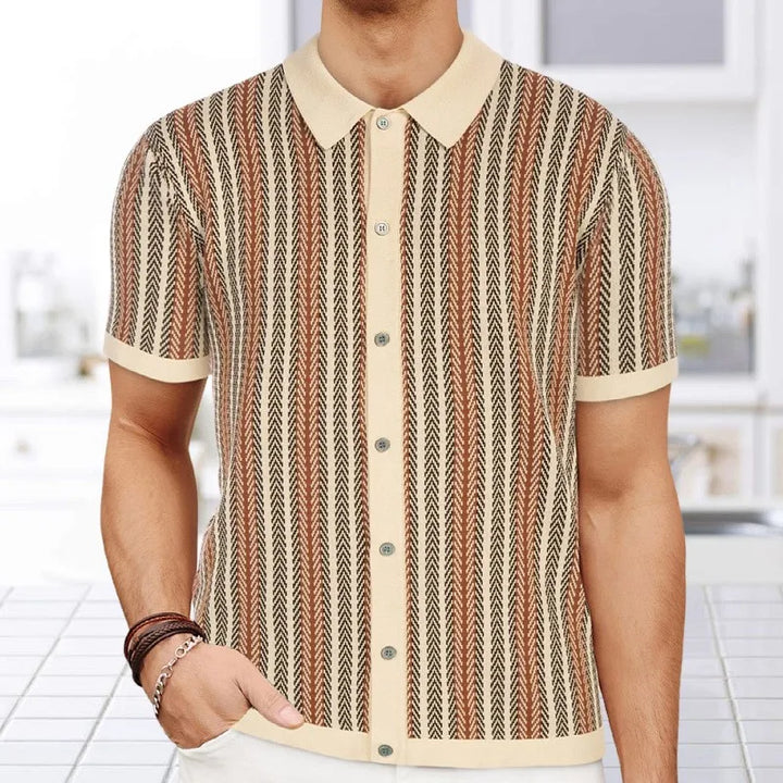 MANCINI – Men’s Jacquard Knit Polo Shirt