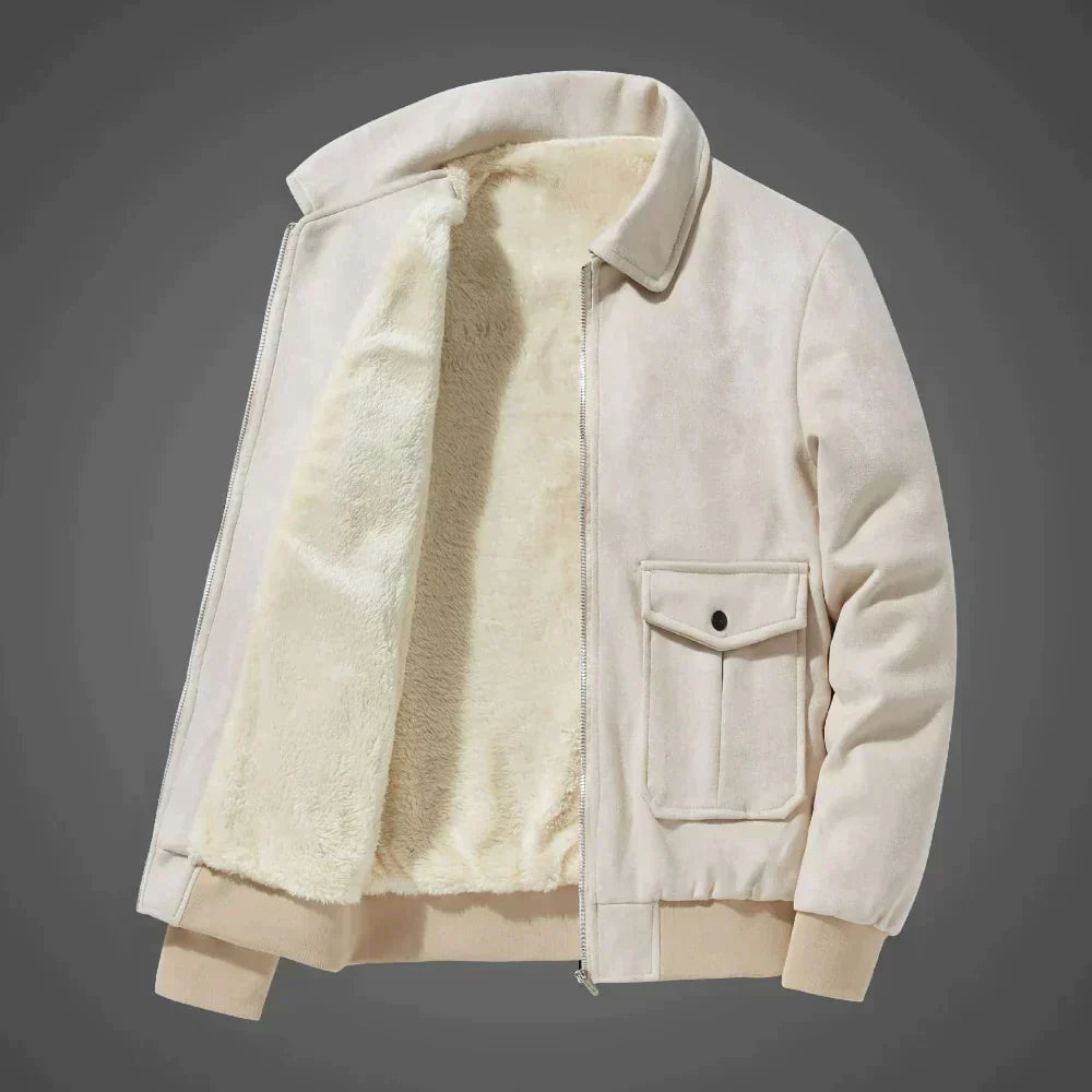 EDGARS - Suede Bomber with Teddy Lining