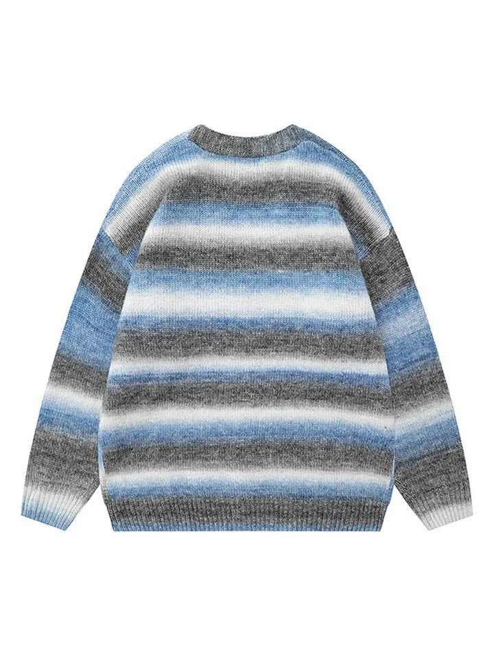 BLAIR – Unisex V-Neck Knitted Cardigan with Striped Design