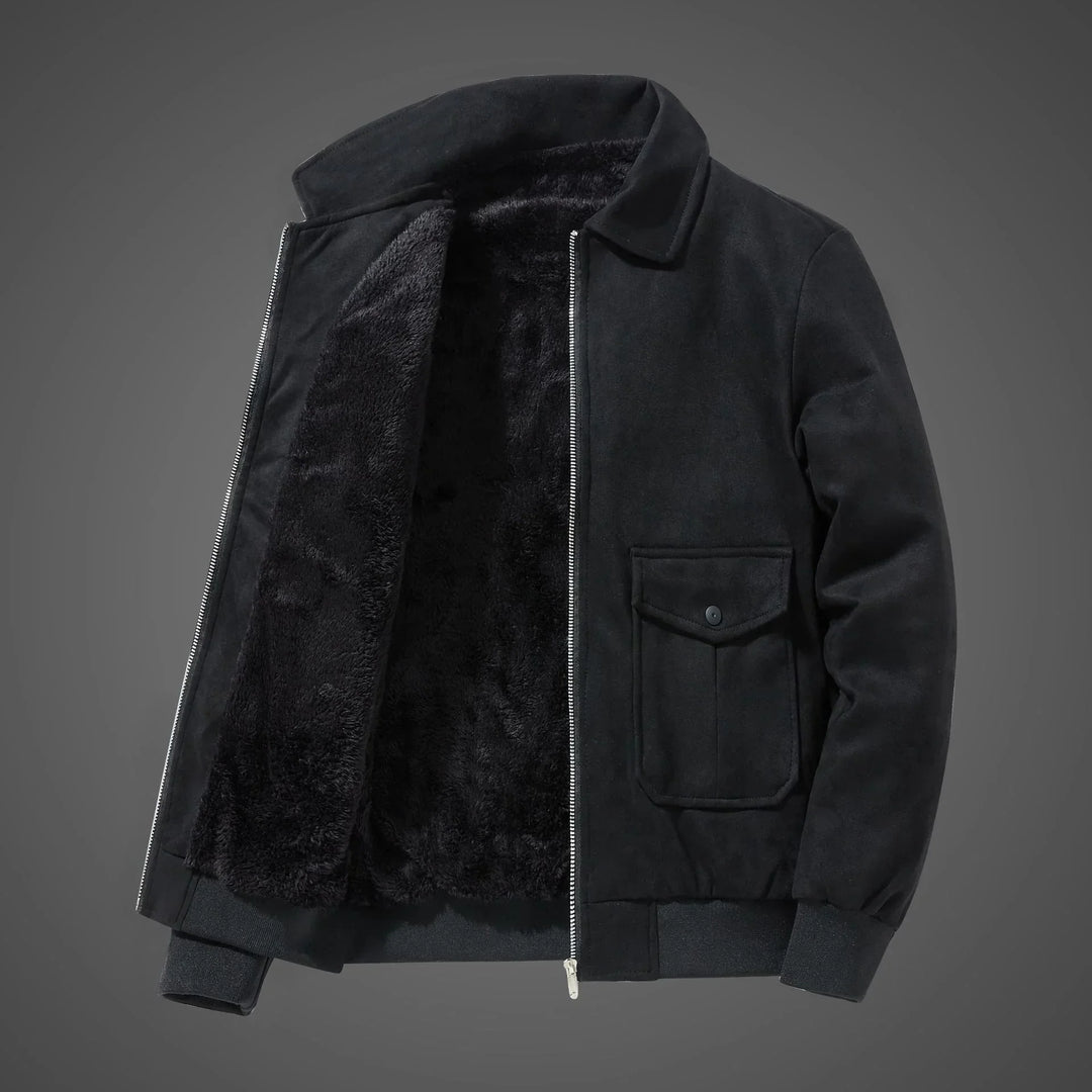 EDGARS - Suede Bomber with Teddy Lining