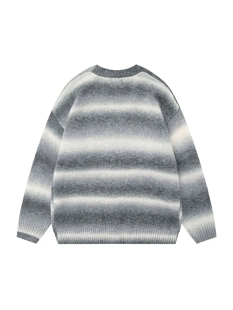 BLAIR – Unisex V-Neck Knitted Cardigan with Striped Design