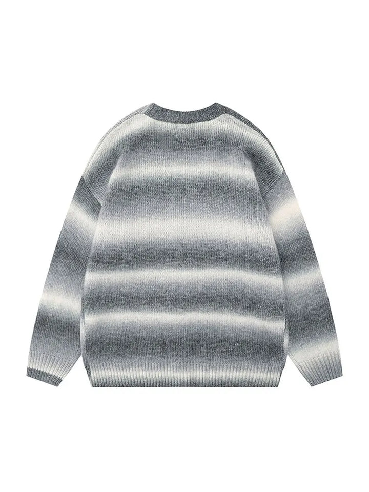 BLAIR – Unisex V-Neck Knitted Cardigan with Striped Design