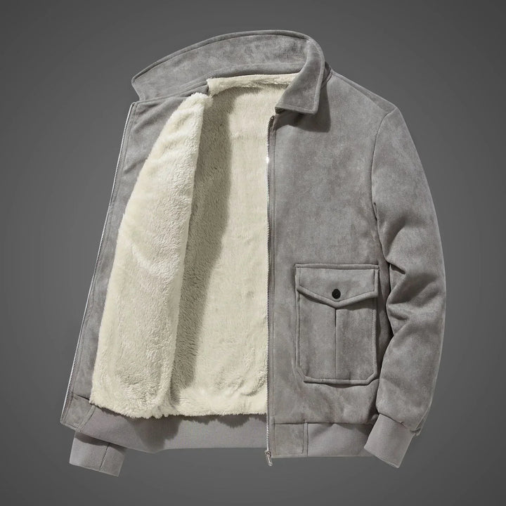EDGARS - Suede Bomber with Teddy Lining