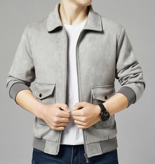EDGARS - Suede Bomber with Teddy Lining
