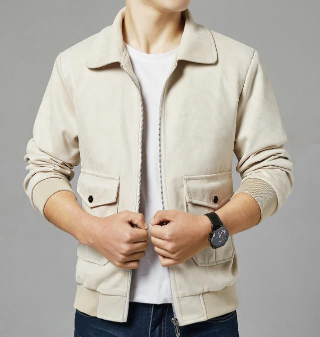 EDGARS - Suede Bomber with Teddy Lining