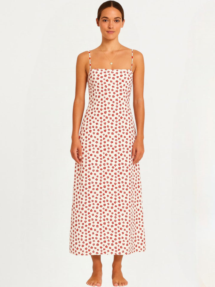 Holly Floral Print Backless Maxi Dress