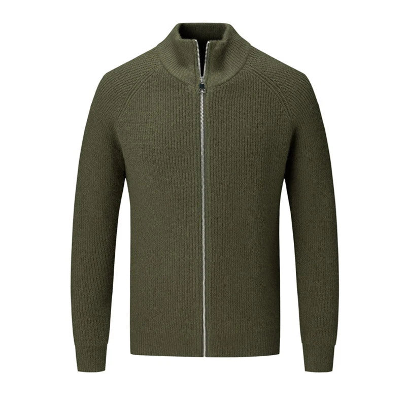 MARTI - Men’s Zip-Up Wool-Blend High-Neck Cardigan