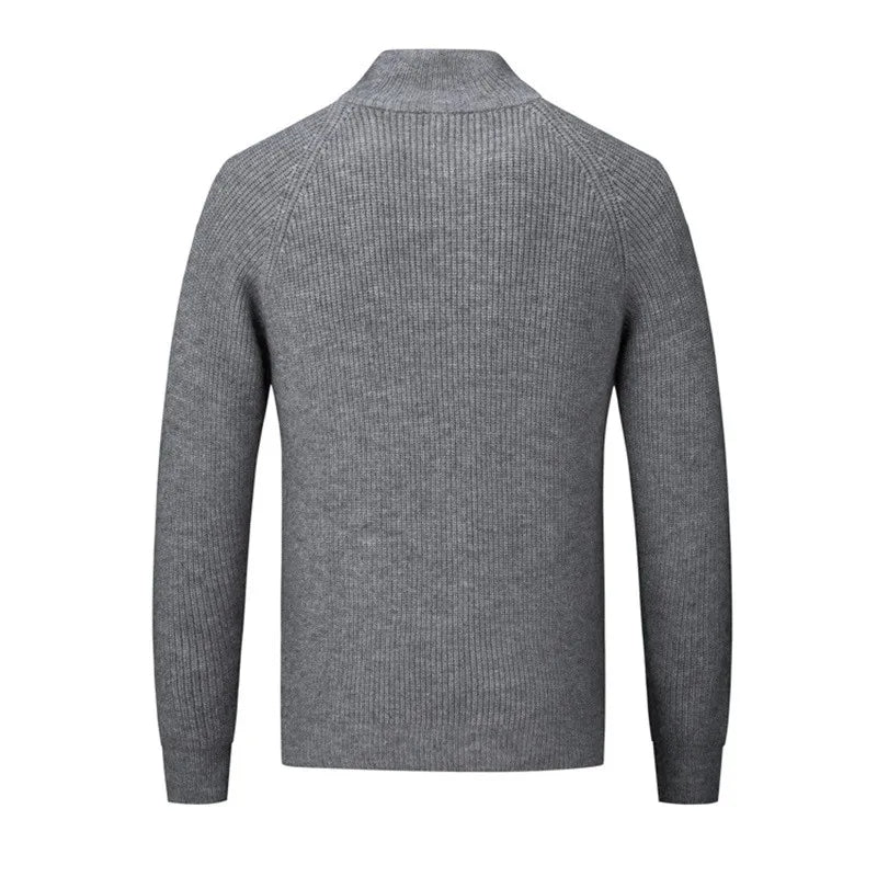 MARTI - Men’s Zip-Up Wool-Blend High-Neck Cardigan
