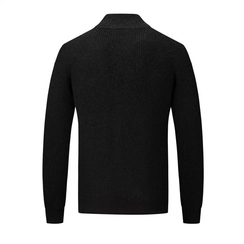 MARTI - Men’s Zip-Up Wool-Blend High-Neck Cardigan