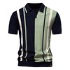 JULIEN – Striped Mesh Casual Polo Shirt