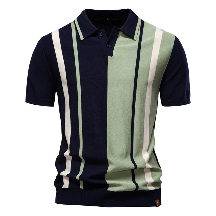 JULIEN – Striped Mesh Casual Polo Shirt