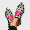 Jovie – Beige Slippers with Heart Patchwork